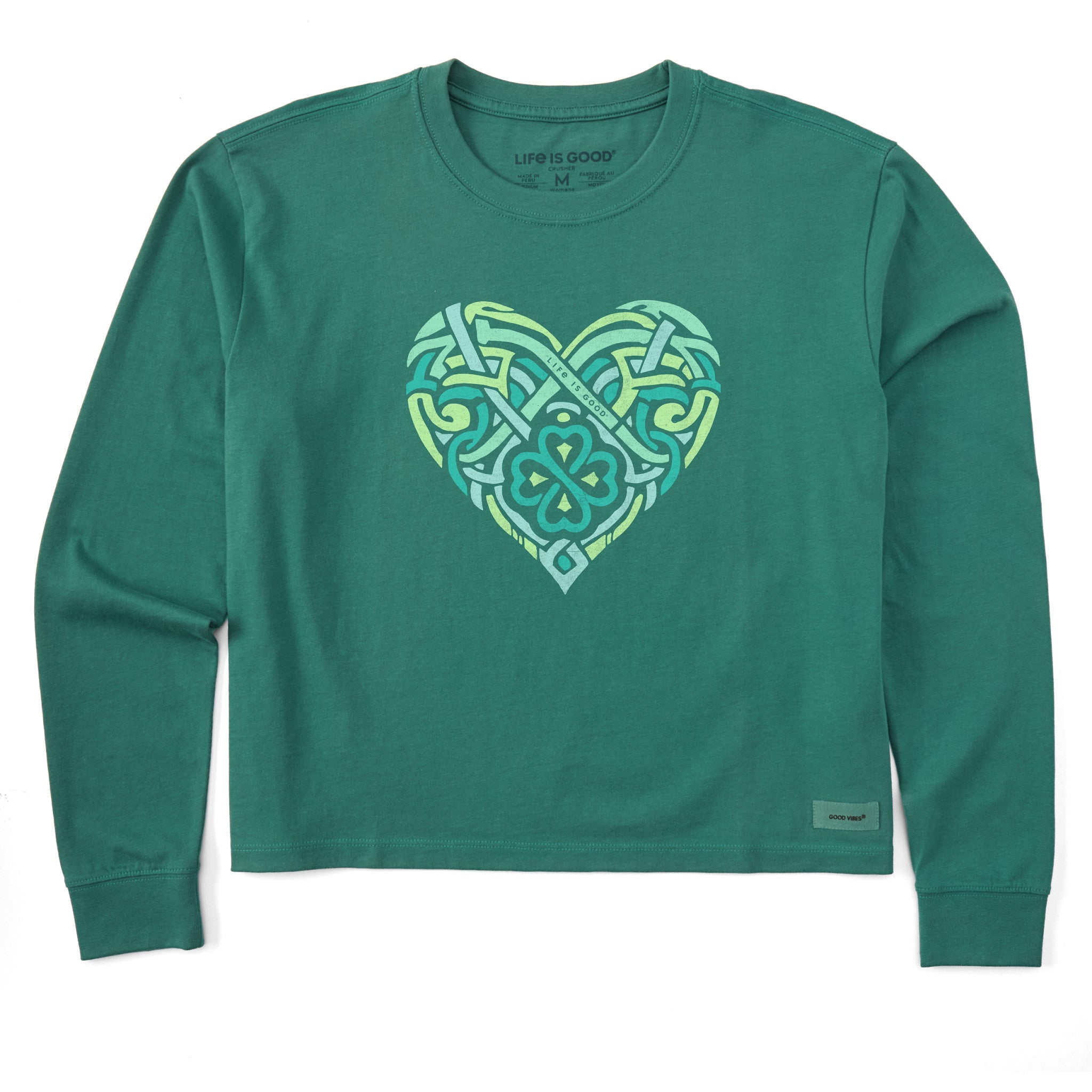 Women's Celtic Heart Long Sleeve Crusher Boxy Tee