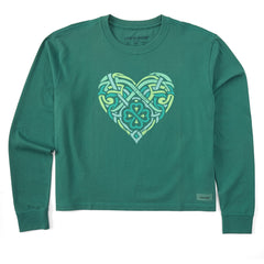 Women's Celtic Heart Long Sleeve Crusher Boxy Tee