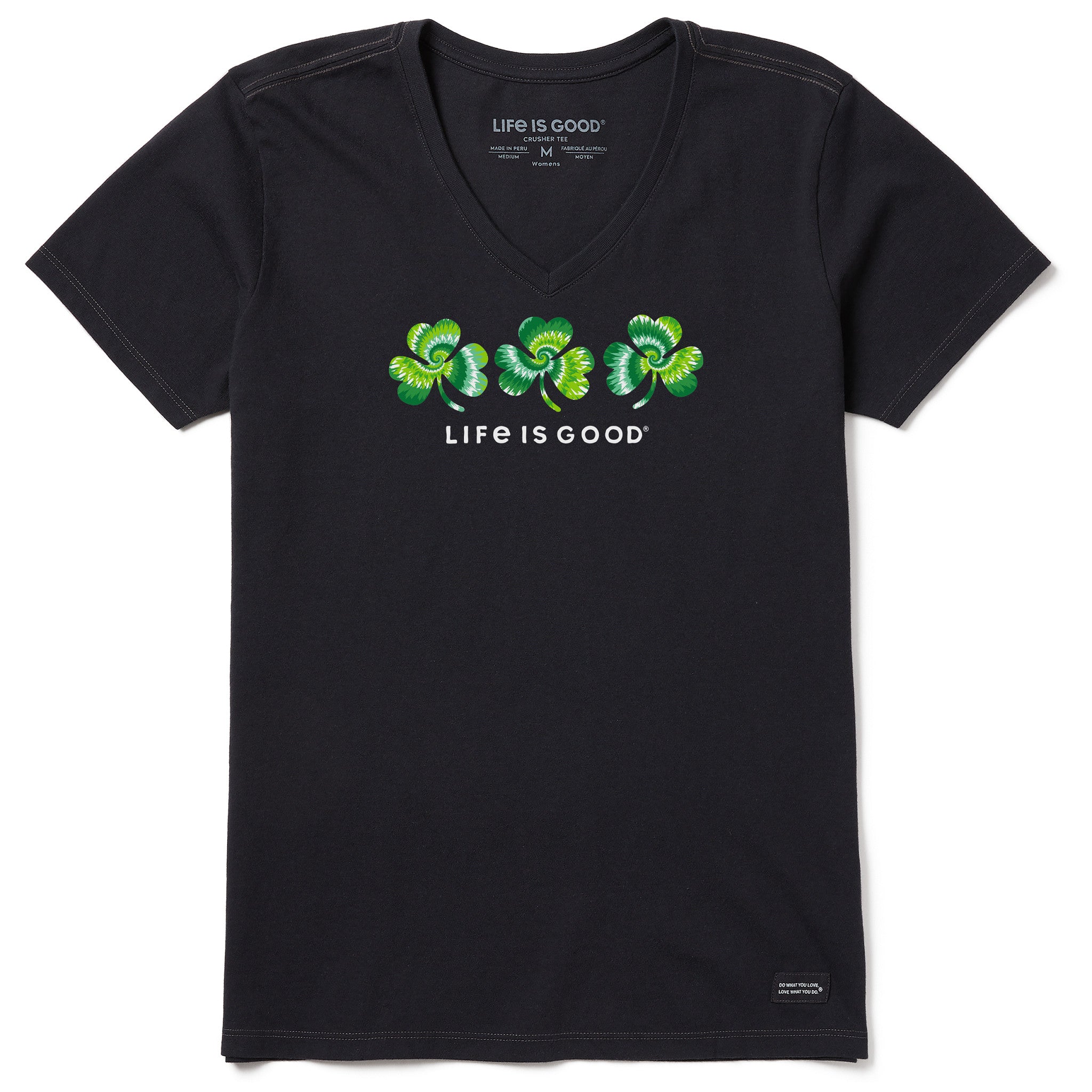 Women's 3 Tie Dye Clovers Short Sleeve Crusher Vee