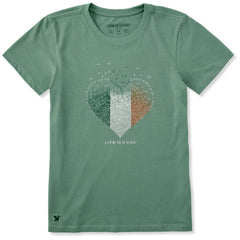Women's Irish Heart Shamrock Fade Short Sleeve Crusher Tee