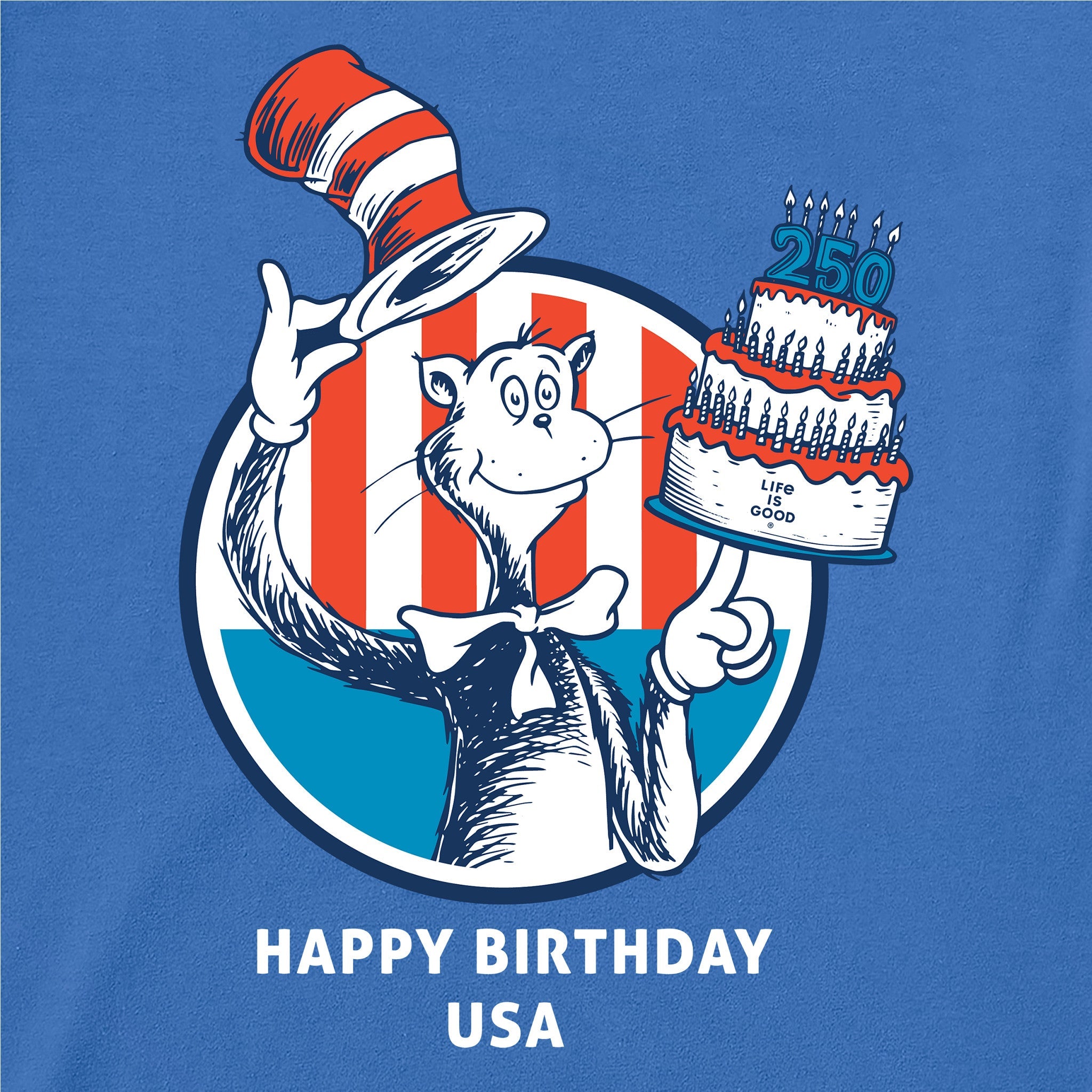 Women's Cat in the Hat USA Cake Short Sleeve Crusher Tee