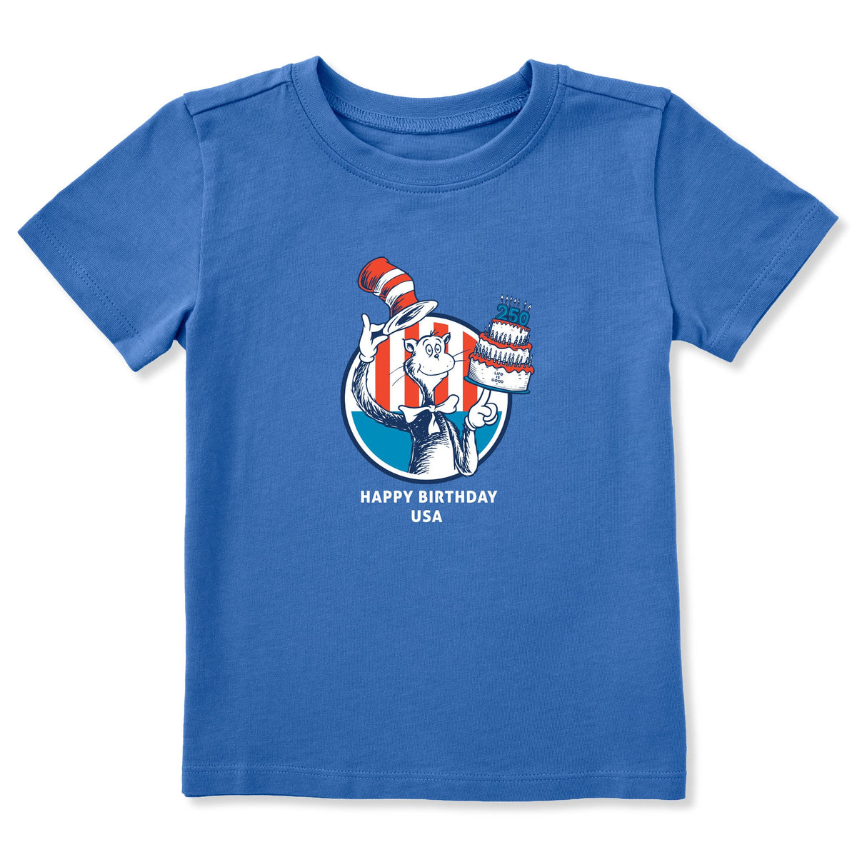 Toddler Cat in the Hat USA Cake Short Sleeve Crusher Tee