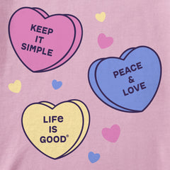 Kids Three Candy Hearts Short Sleeve Crusher Tee