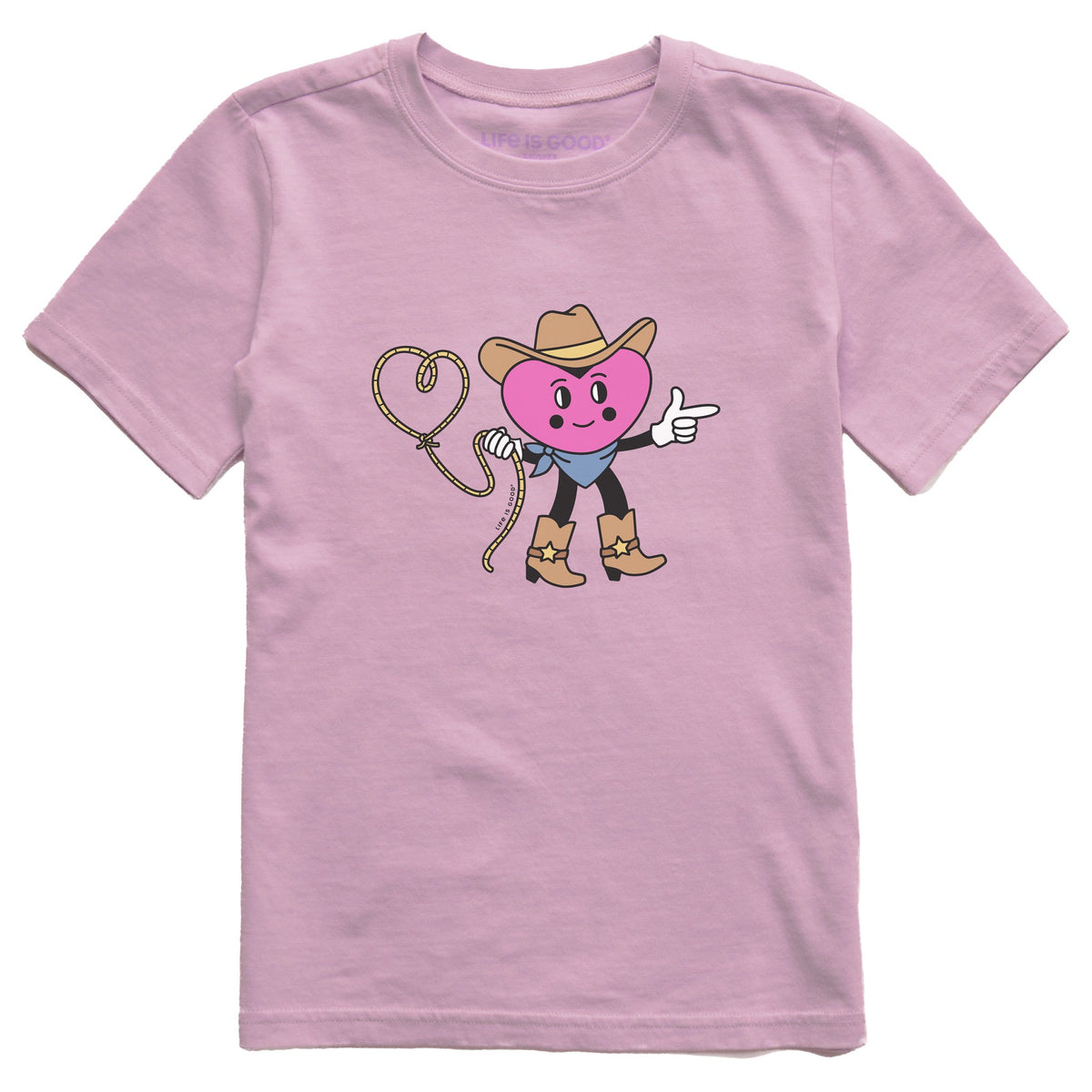 Kids Cowboy Heart Short Sleeve Crusher Tee