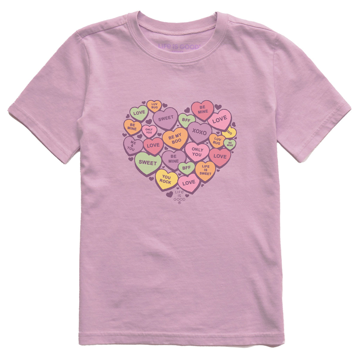 Kids Candy Heart Short Sleeve Crusher Tee