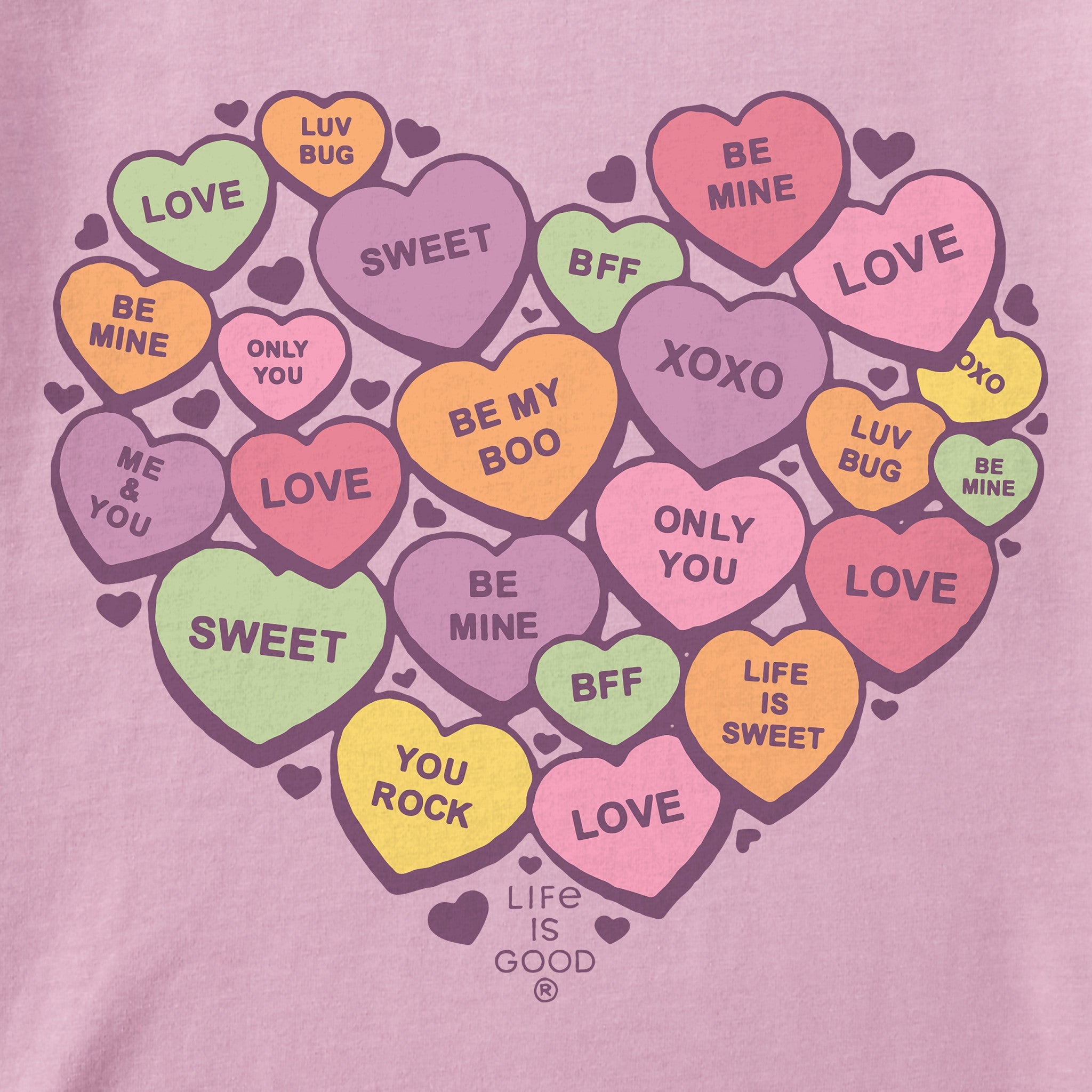 Kids Candy Heart Short Sleeve Crusher Tee