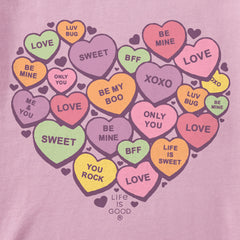 Kids Candy Heart Short Sleeve Crusher Tee