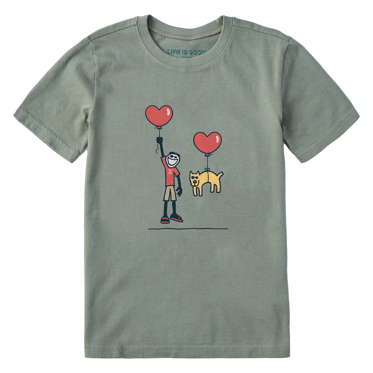 Kids Jake and Rocket Love Balloons Short Sleeve Crusher Tee