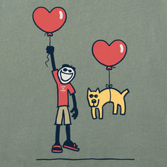 Kids Jake and Rocket Love Balloons Short Sleeve Crusher Tee