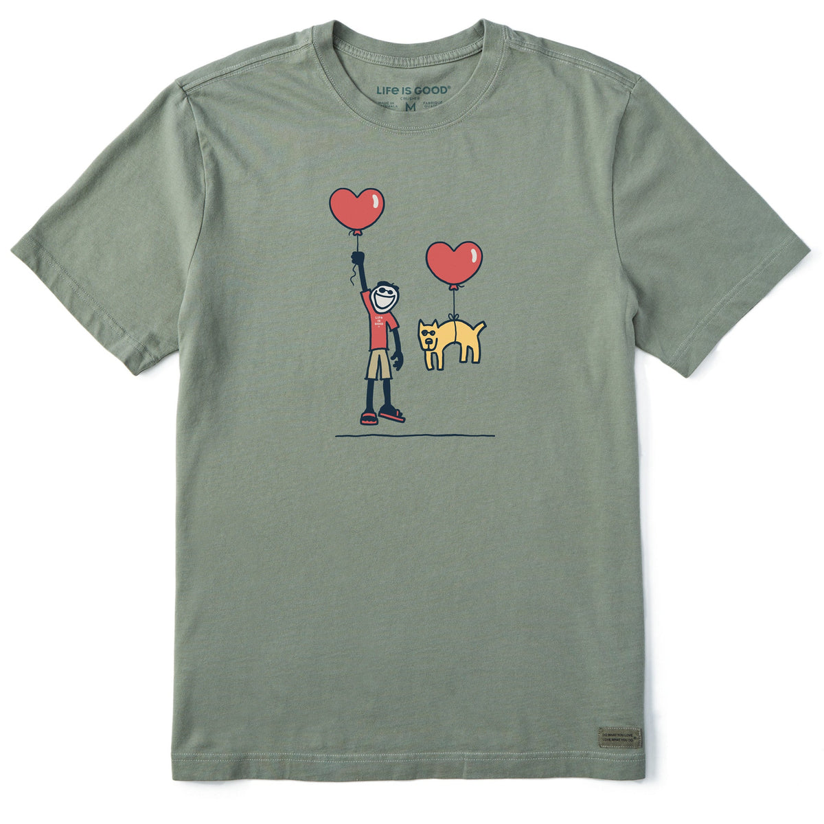 Men's Jake and Rocket Love Balloons Short Sleeve Crusher Tee