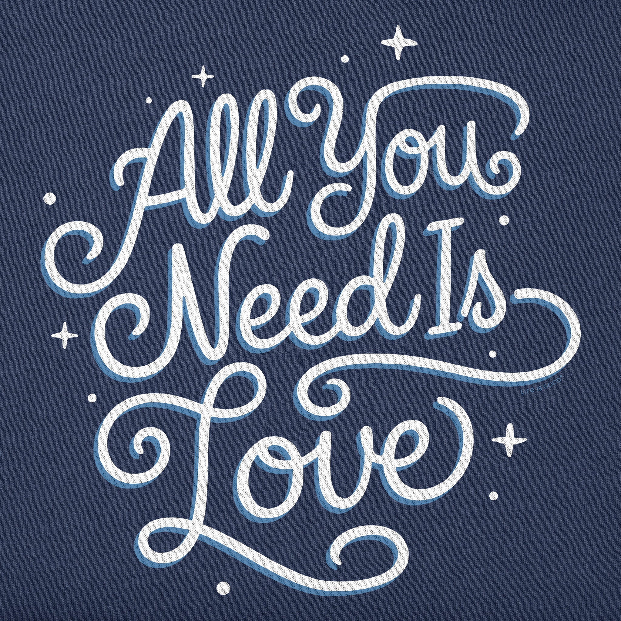 Women's All You Need is Love Script Short Sleeve Crusher Boxy Tee