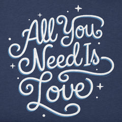 Women's All You Need is Love Script Short Sleeve Crusher Boxy Tee