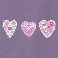 Women's Doodle Heart Trio Short Sleeve Crusher Boxy Tee