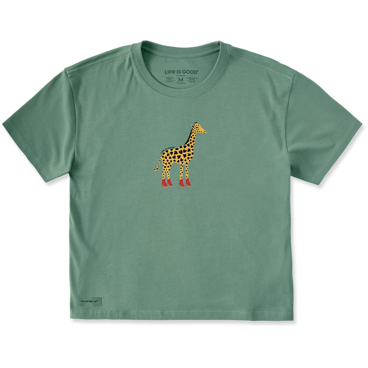 Women's Giraffe in Boots Short Sleeve Crusher Boxy Tee