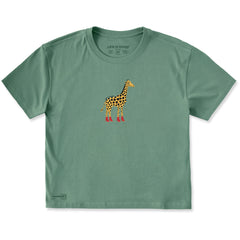 Women's Giraffe in Boots Short Sleeve Crusher Boxy Tee