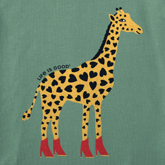 Women's Giraffe in Boots Short Sleeve Crusher Boxy Tee