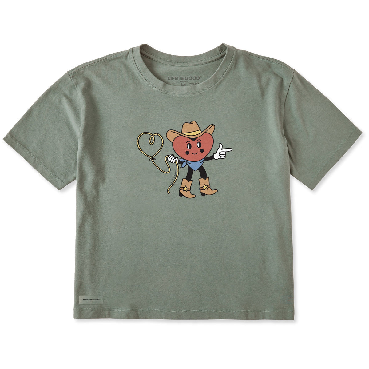 Women's Cowboy Heart Short Sleeve Crusher Boxy Tee