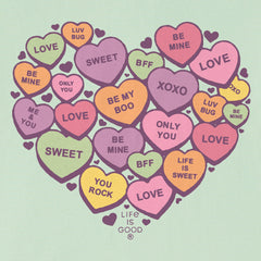 Women's Candy Heart Short Sleeve Crusher Boxy Tee