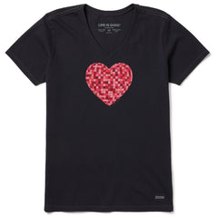 Women's Left my Heart at the Disco Short Sleeve Crusher Vee
