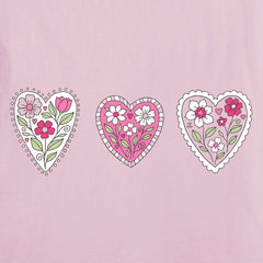 Women's Doodle Heart Trio Short Sleeve Crusher Vee