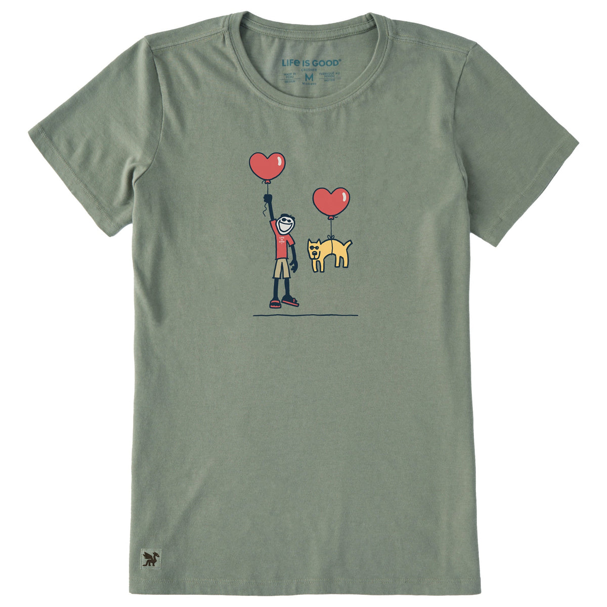Women's Jake and Rocket Love Balloons Short Sleeve Crusher Tee