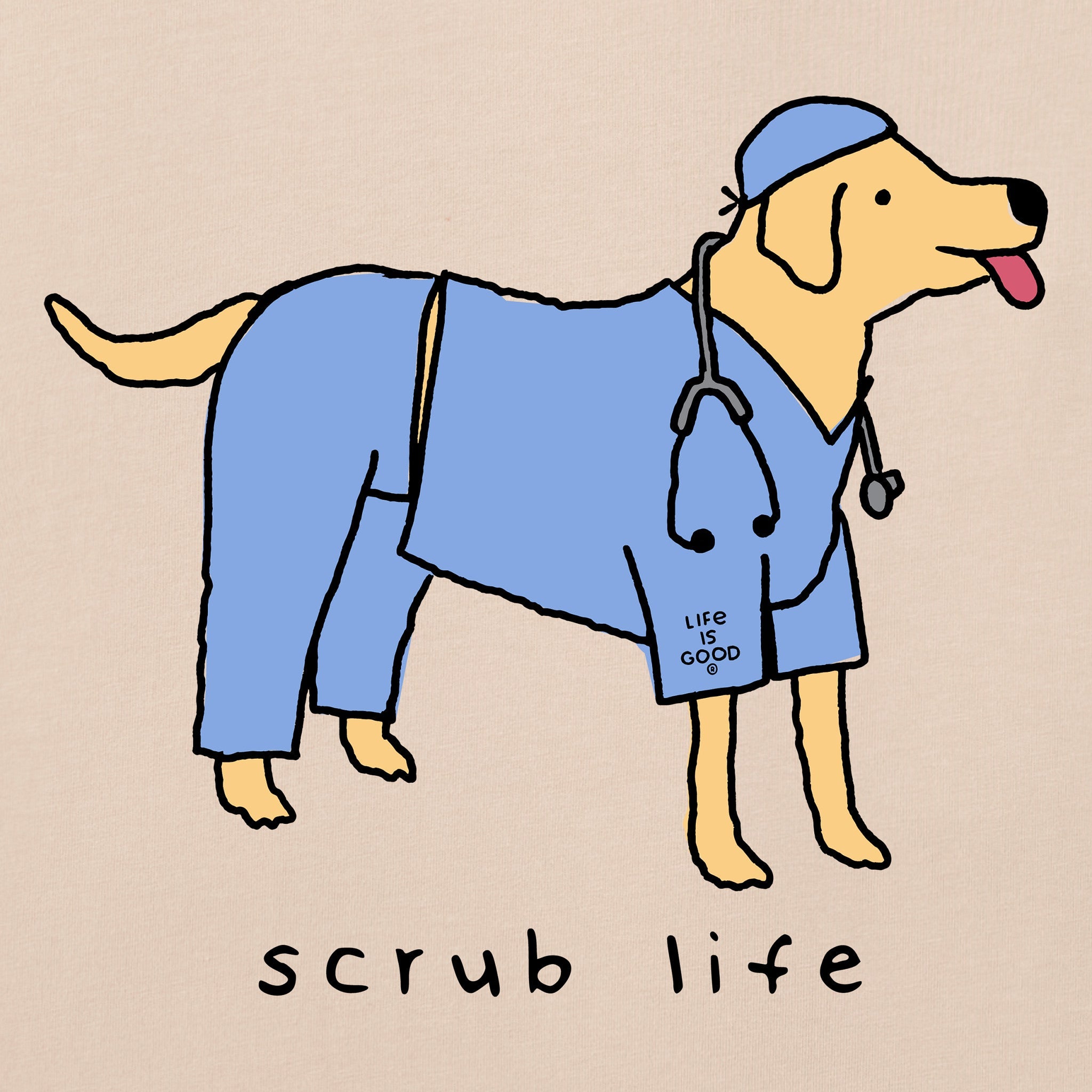 Men's Scrub Life Dog Short Sleeve Crusher Tee