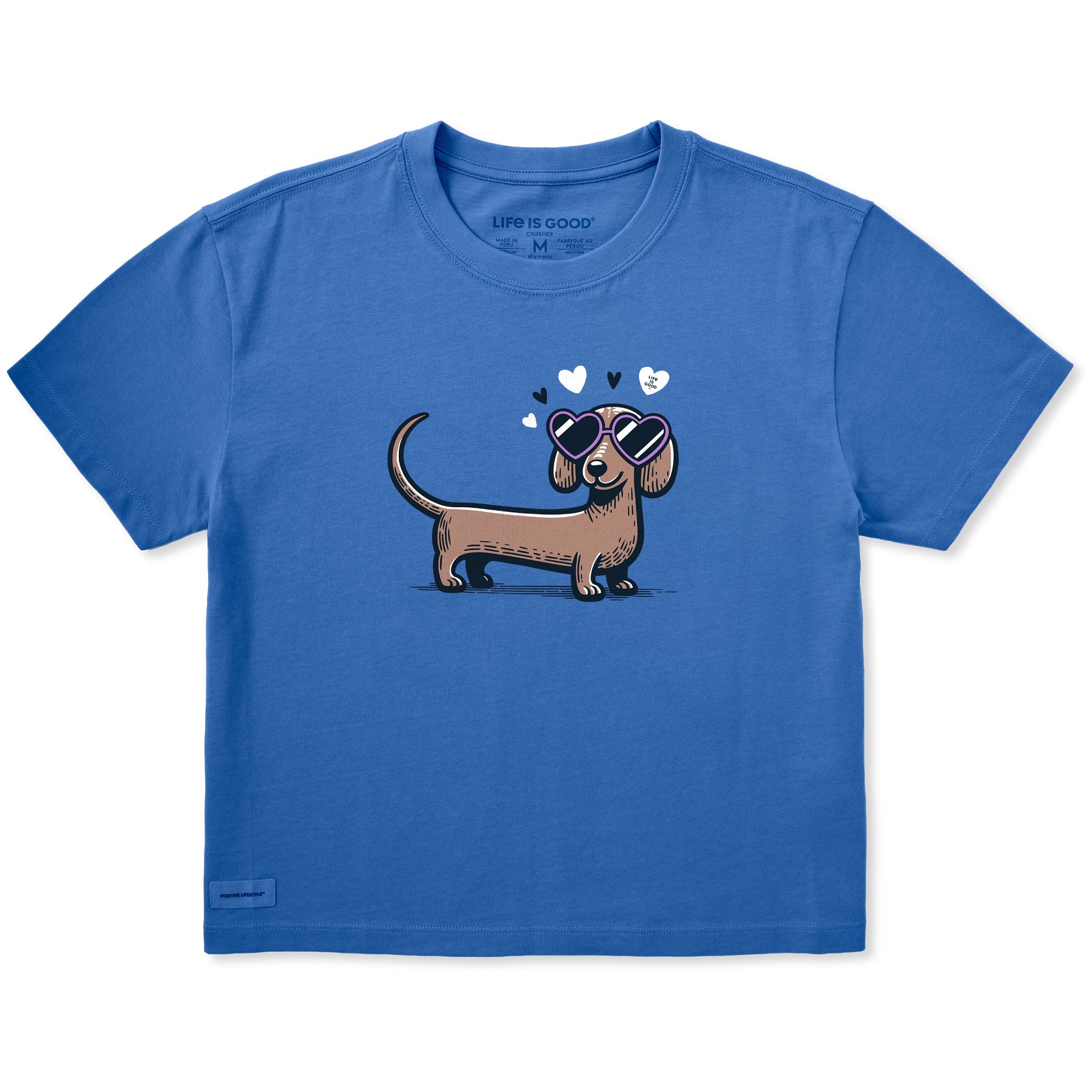 Women's Dachshund Love Short Sleeve Crusher Boxy Tee