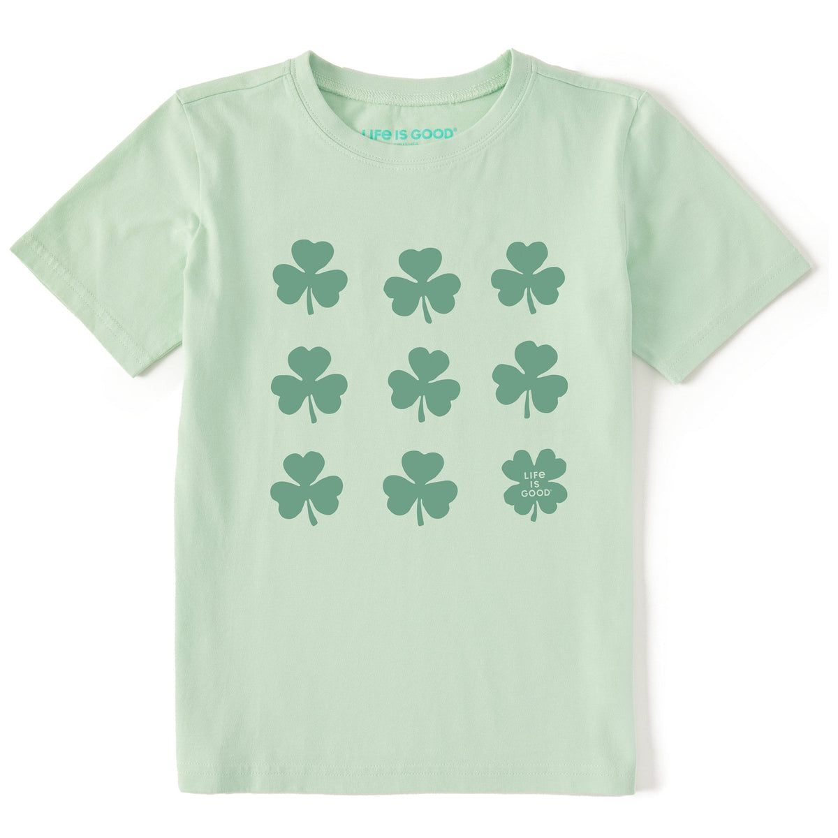 Kids Shamrock Grid Short Sleeve Crusher Tee