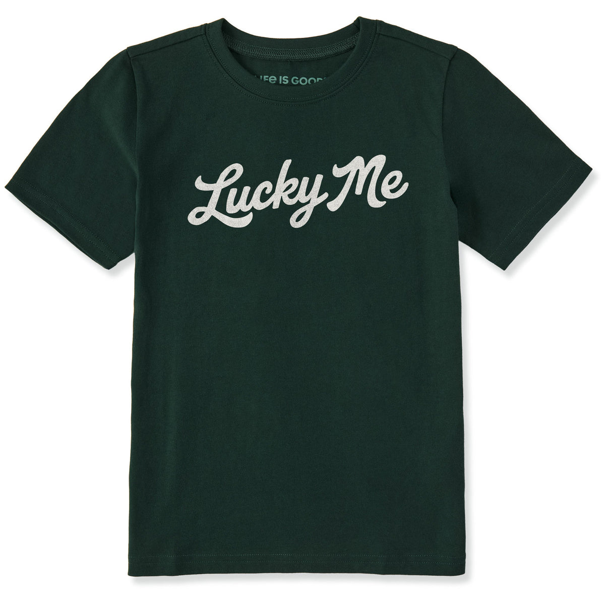 Kids Lucky Me Script Short Sleeve Crusher Tee