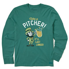 Men's Take a Pitcher Leprechaun Arch Long Sleeve Crusher Tee