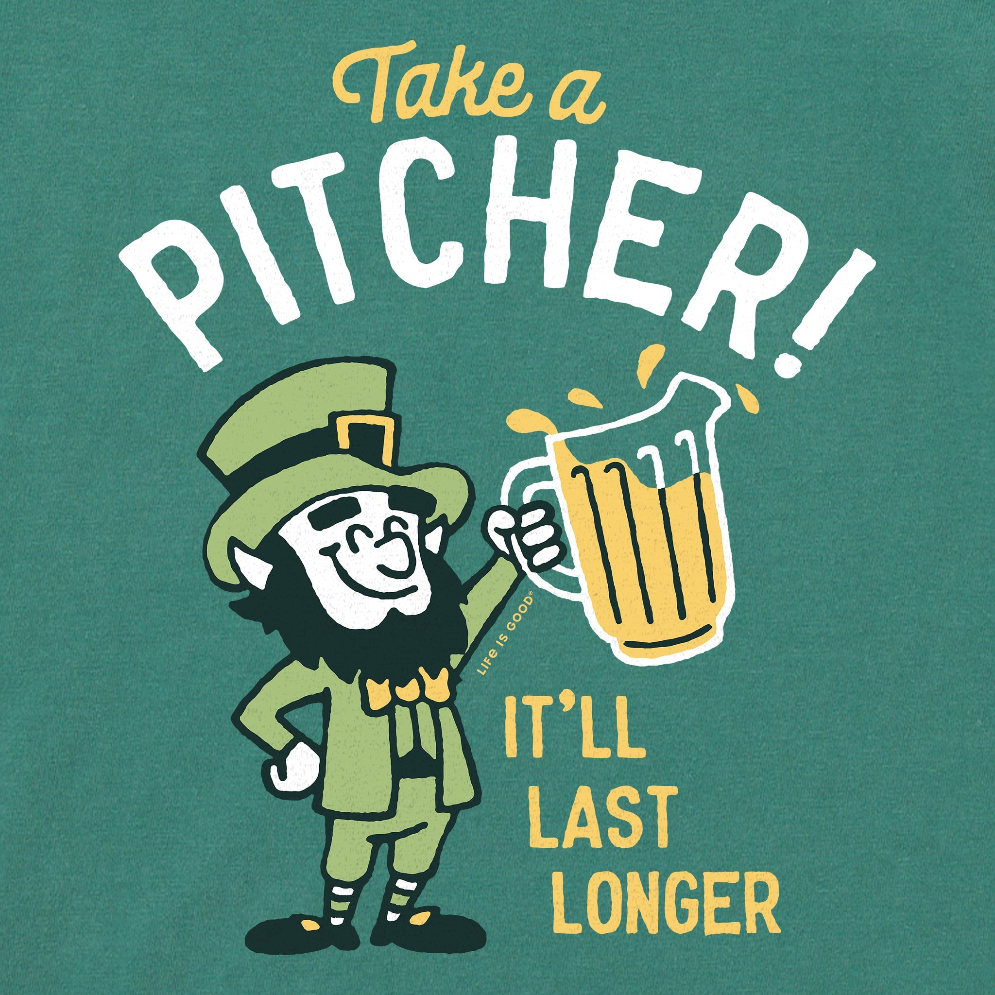 Men's Take a Pitcher Leprechaun Arch Long Sleeve Crusher Tee