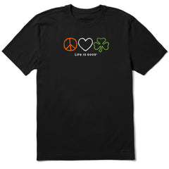 Men's Peace Love Shamrock Short Sleeve Crusher Tee