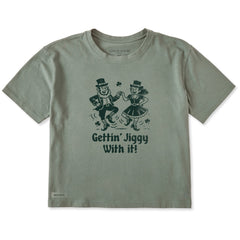 Women's Gettin Jiggy With It Short Sleeve Crusher Boxy Tee