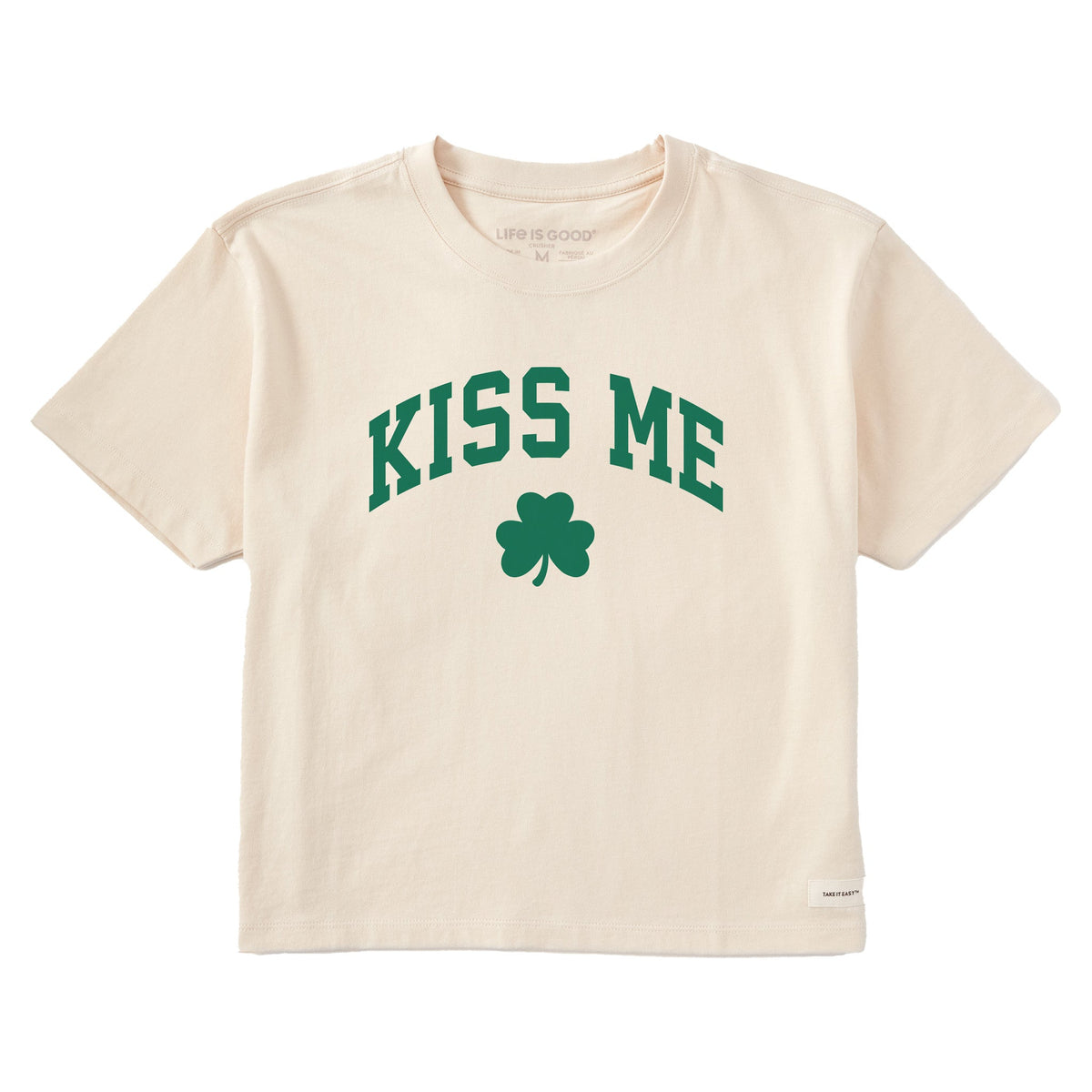Women's Kiss Me Arch Short Sleeve Crusher Boxy Tee
