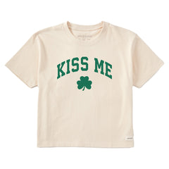 Women's Kiss Me Arch Short Sleeve Crusher Boxy Tee