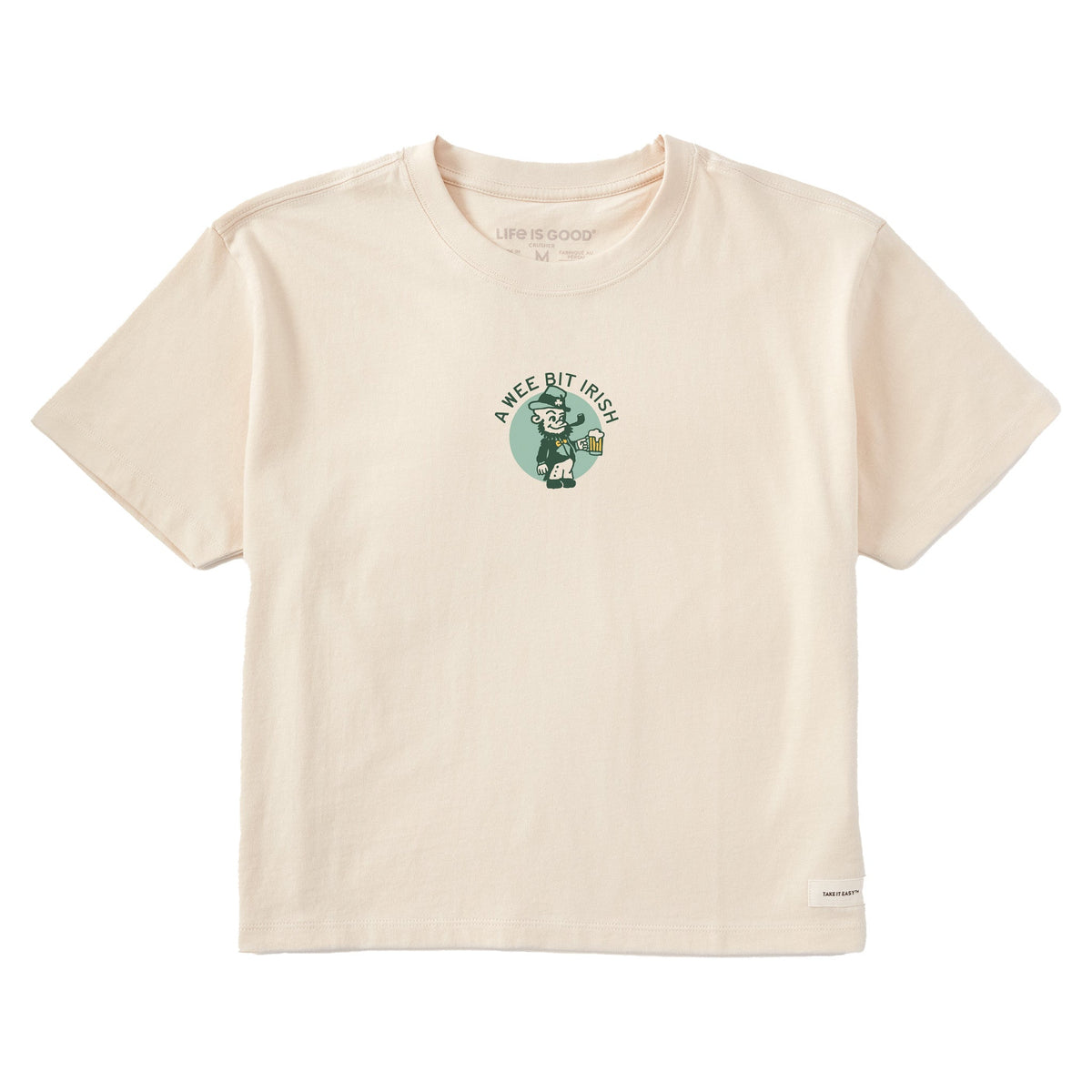 Women's A Wee Bit Irish Leprechaun Short Sleeve Crusher Boxy Tee