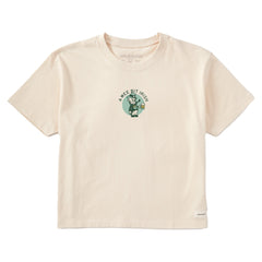 Women's A Wee Bit Irish Leprechaun Short Sleeve Crusher Boxy Tee
