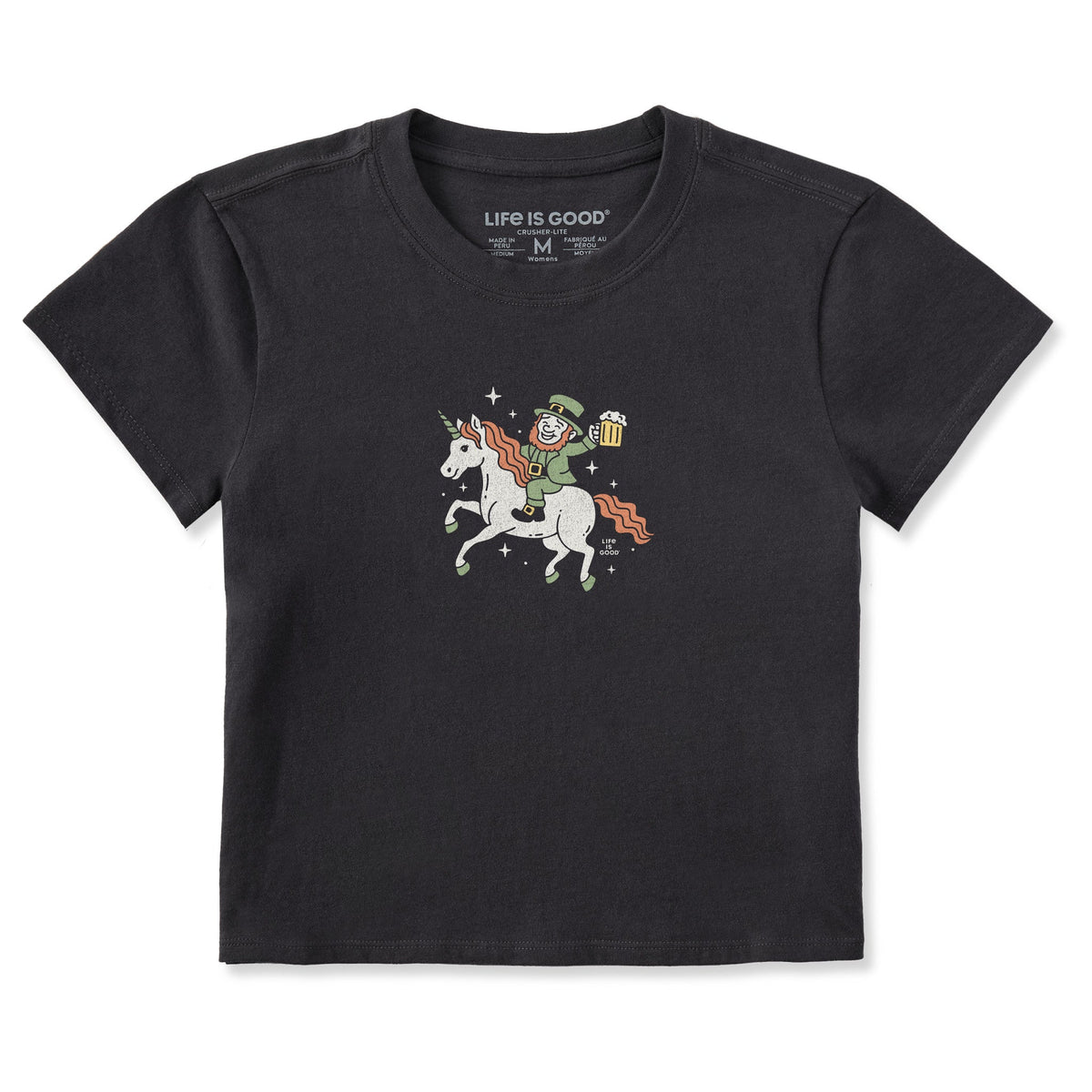 Women's Leprechaun on Unicorn Crusher-LITE Shrunken Tee