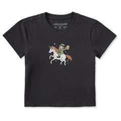 Women's Leprechaun on Unicorn Crusher-LITE Shrunken Tee