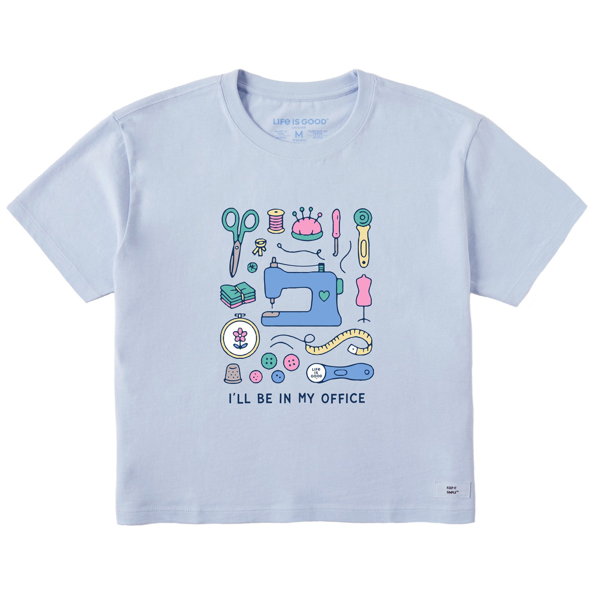 Women's I'll Be in My Office Sewing Short Sleeve Crusher Boxy Tee