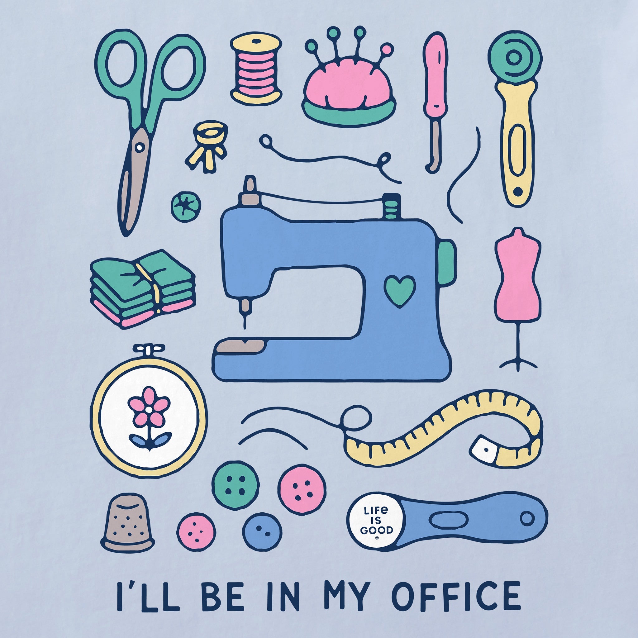 Women's I'll Be in My Office Sewing Short Sleeve Crusher Tee