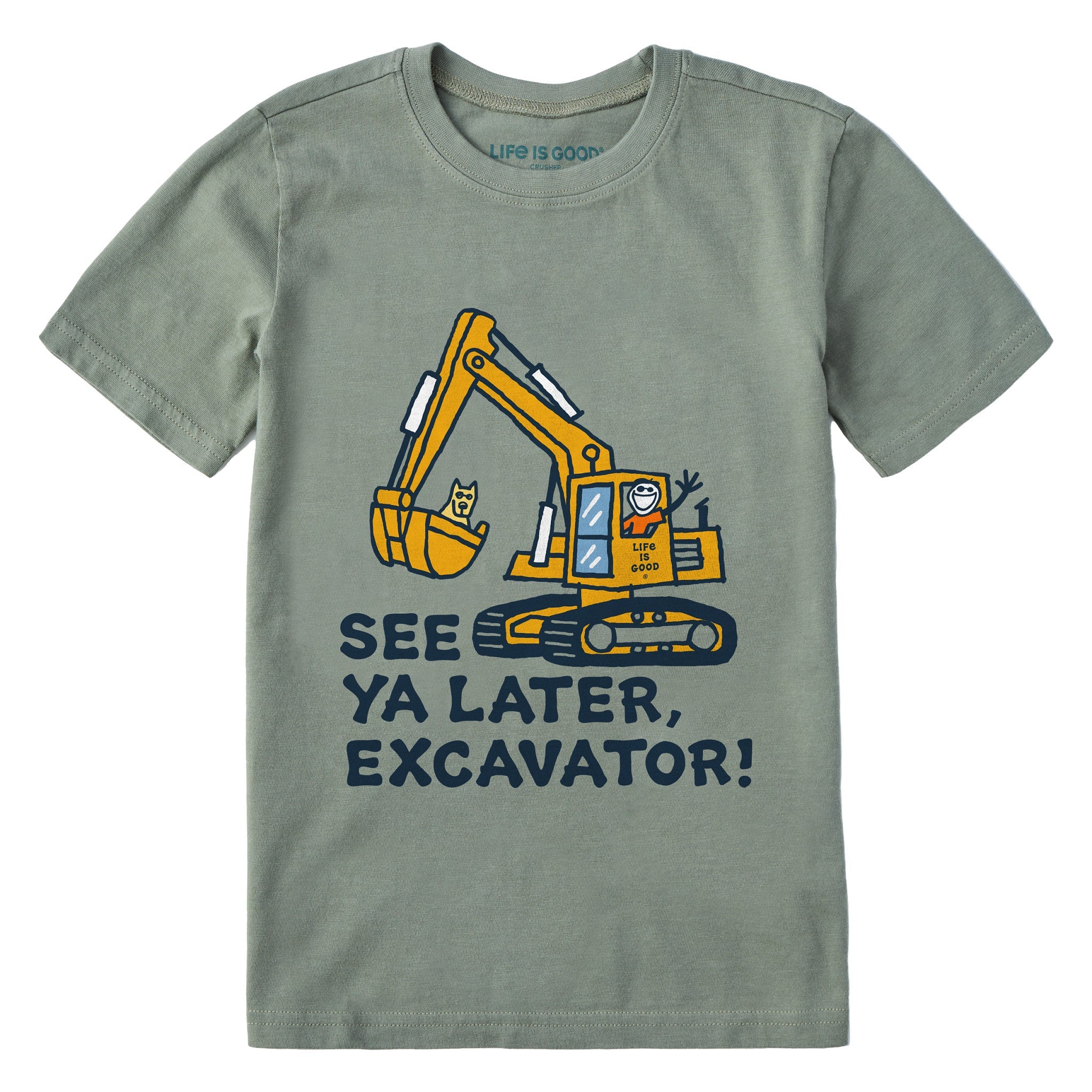Kids Jake and Rocket Excavator Short Sleeve Crusher Tee
