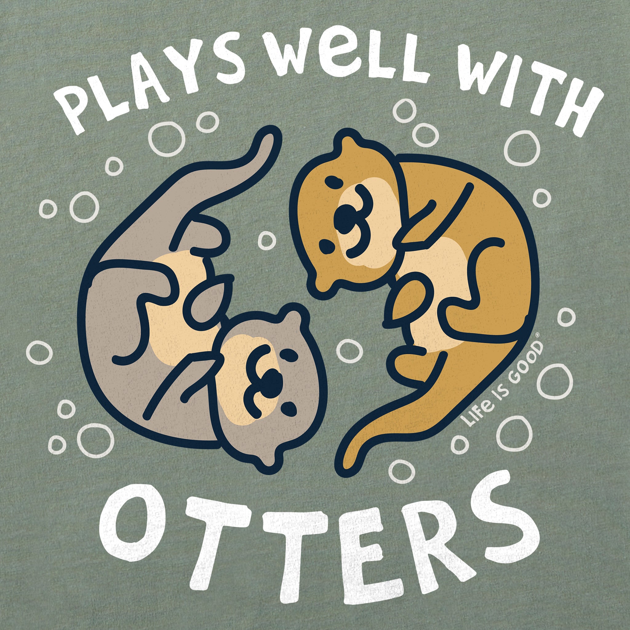 Kids Plays Well With Otters Short Sleeve Crusher Tee