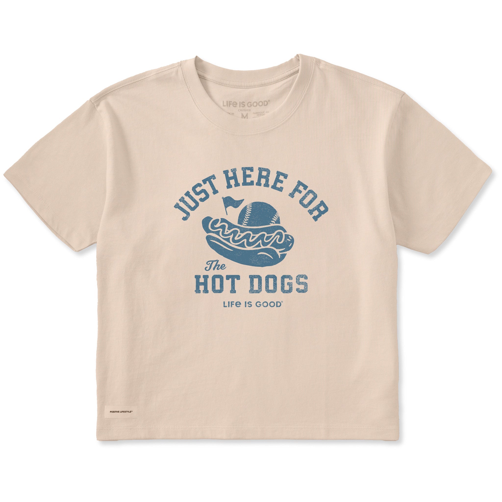 Women's Here for the Hot Dogs Baseball Short Sleeve Crusher Boxy Tee