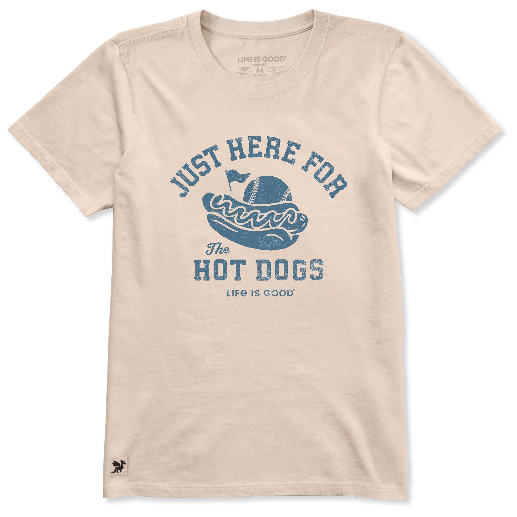 Women's Here for the Hot Dogs Baseball Short Sleeve Crusher Tee