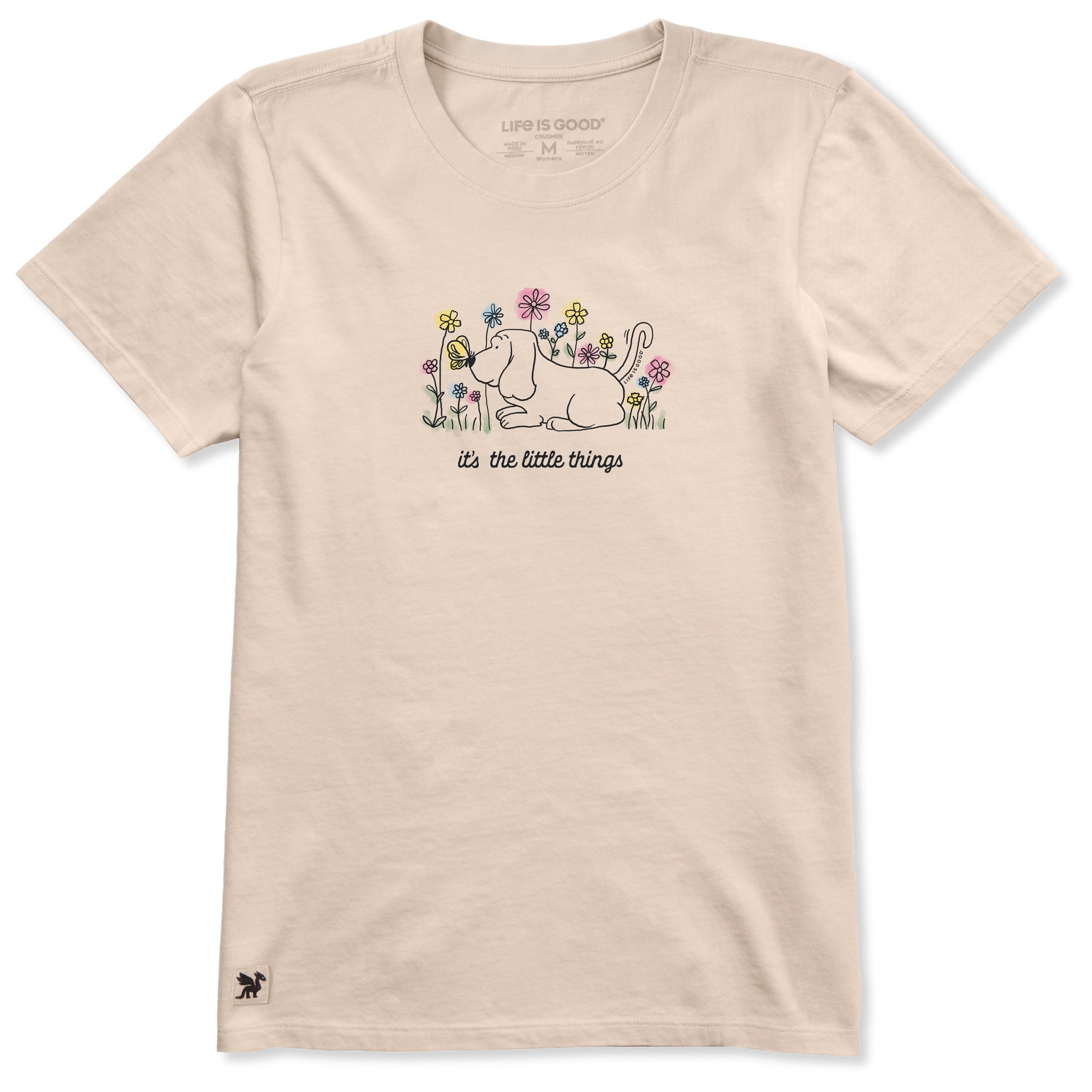Women's It's the Little Things Butterfly Dog Short Sleeve Crusher Tee
