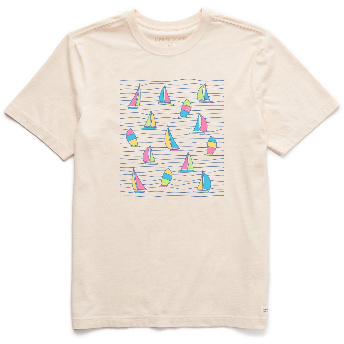 Men's Sailboats Among Waves Short Sleeve Crusher Tee