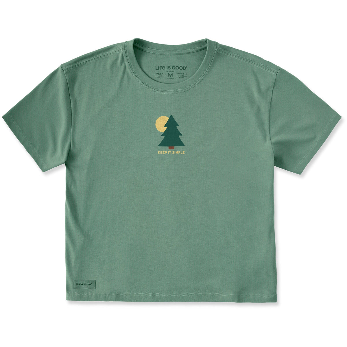 Women's Keep it Simple Pine Tree Short Sleeve Crusher Boxy Tee