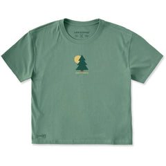 Women's Keep it Simple Pine Tree Short Sleeve Crusher Boxy Tee