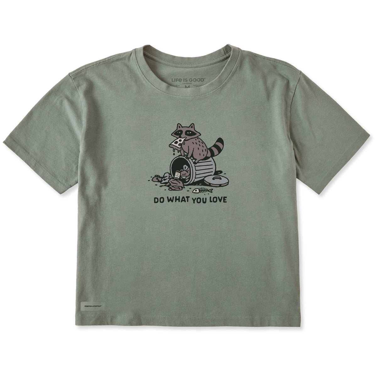 Women's Do What You Love Raccoon Short Sleeve Crusher Boxy Tee
